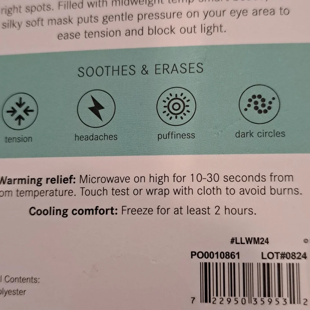 Lemon Lavender Under Pressure Weighted Eye Mask NEW